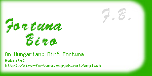 fortuna biro business card